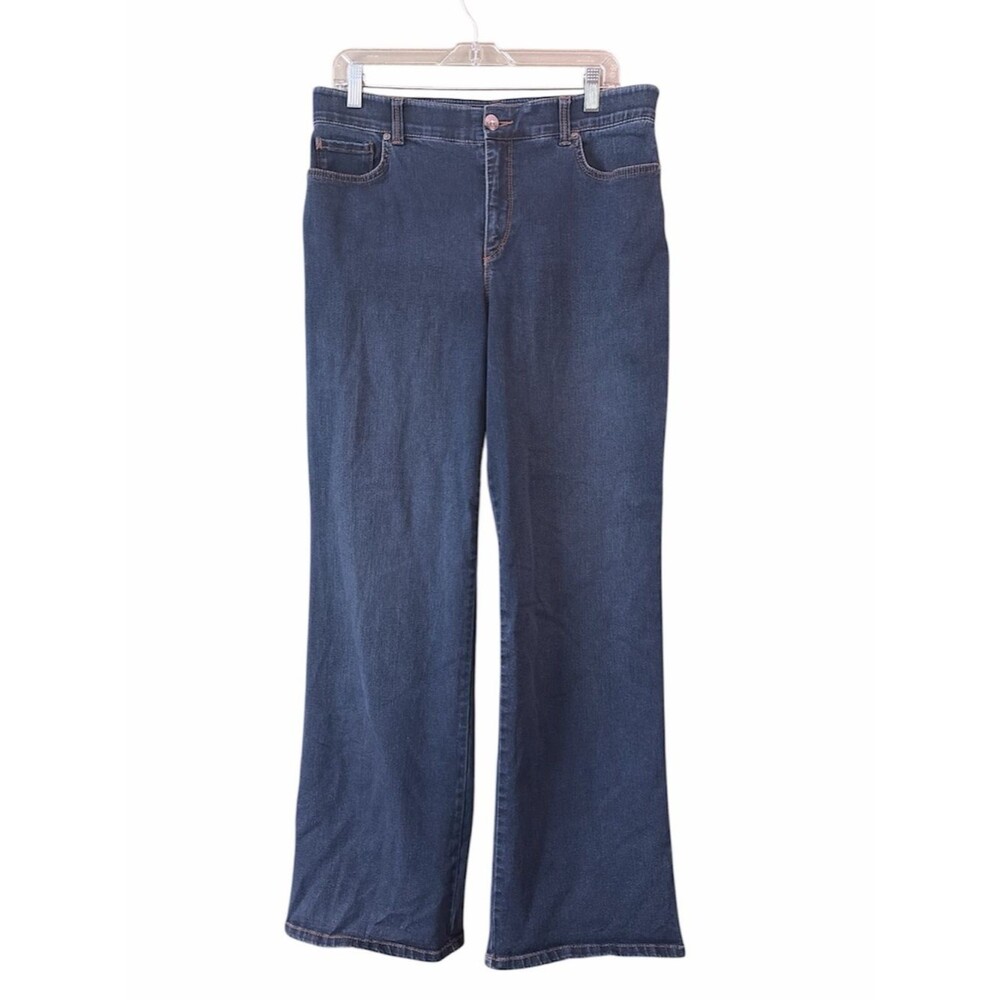 Gloria Vanderbilt Indigo Wash High Rise Relaxed Straight Jeans Sz 12